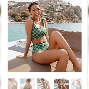 Albion Green Checker Bikini